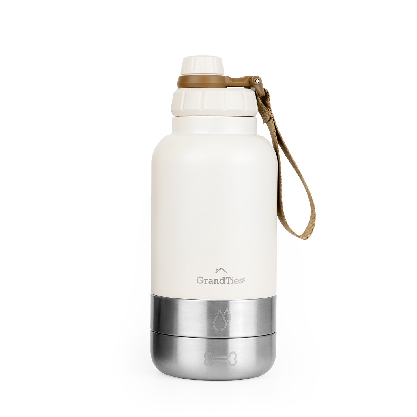 Insulated Stainless Steel Water Bottle with Two Detachable Bowls for Dogs and Pets| 32oz/950ml - GrandTies