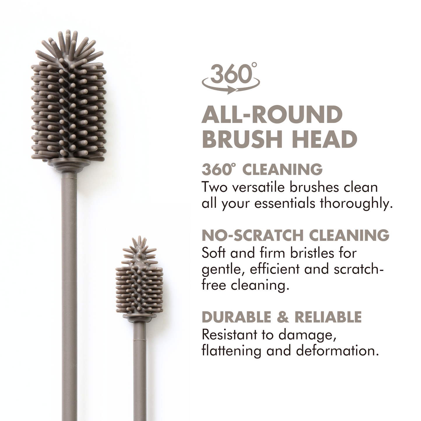 Silicone Bottle Cleaning Brush Set | (15