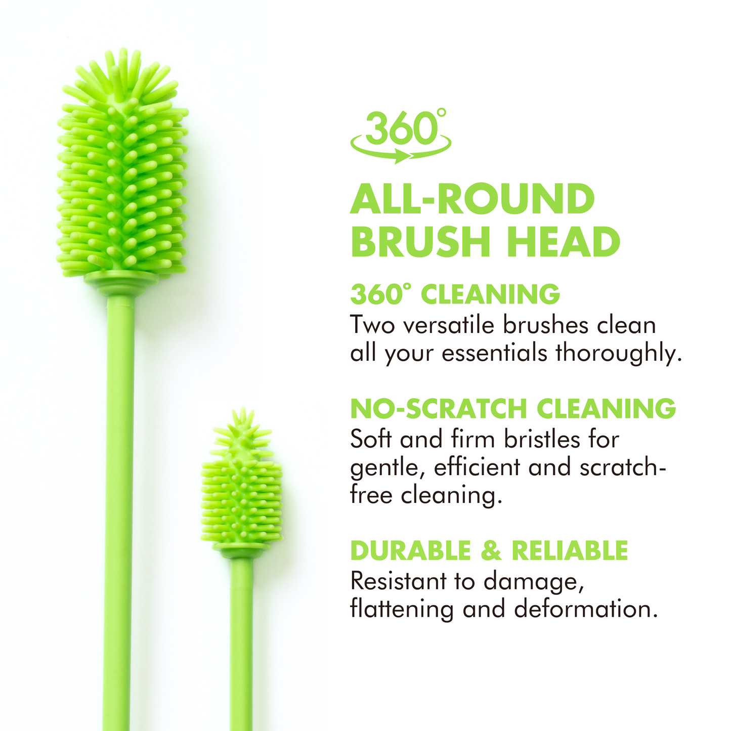 Silicone Bottle Cleaning Brush Set | (15