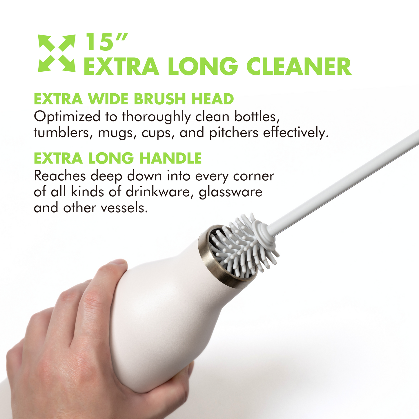 Silicone Bottle Cleaning Brush Set | (15