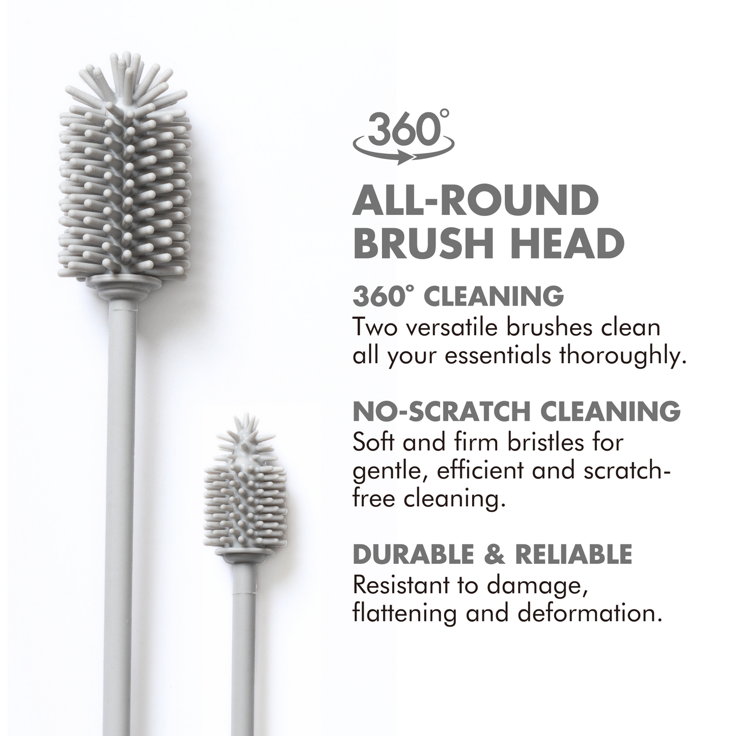 Silicone Bottle Cleaning Brush Set | (15