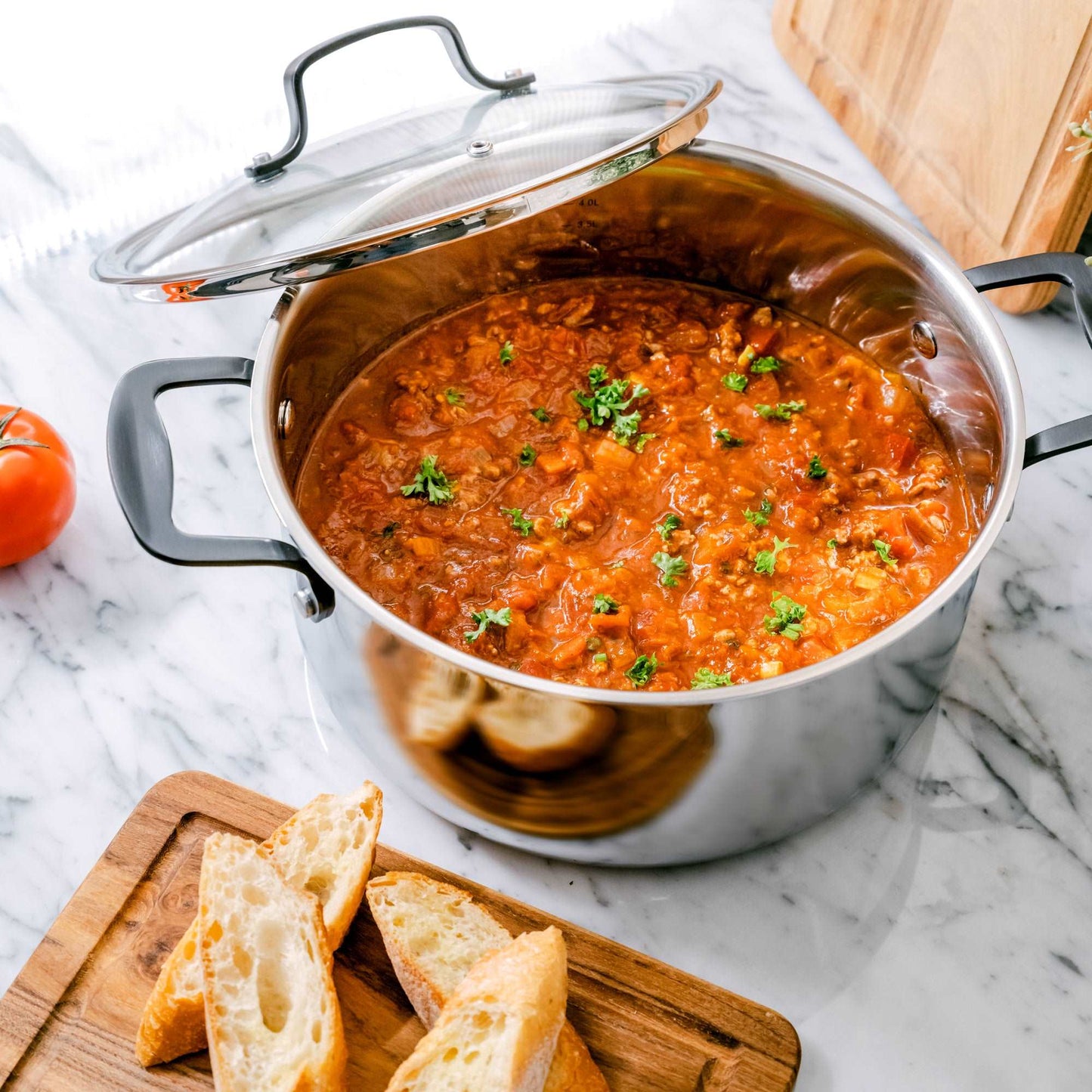 The Marquina Collection Full-Clad Tri-Ply Stainless Steel Casserole Pot - 5 Quart - GrandTies
