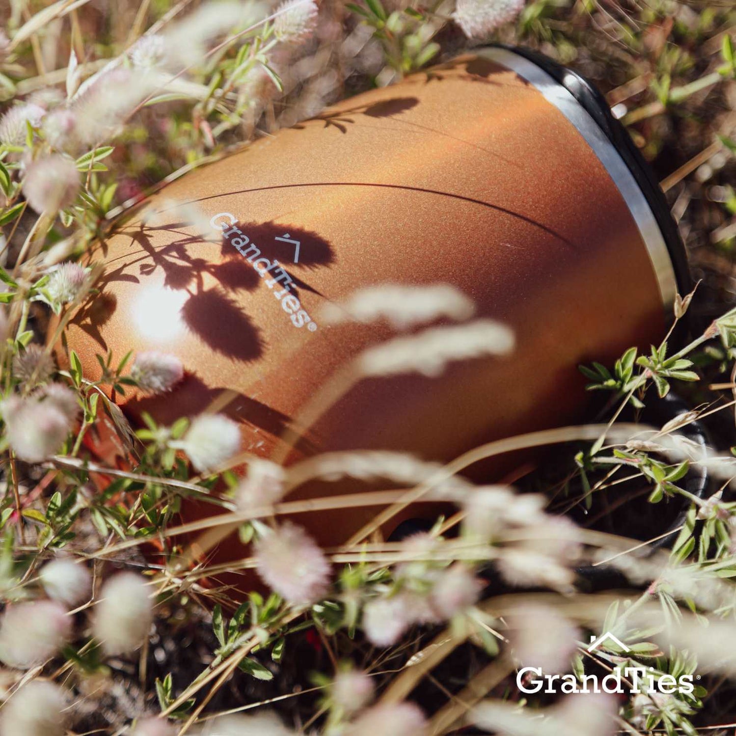 Insulated Coffee Mug with Sliding Lid 16oz/460ml (Grande) - Cognac Metallic - Grandties