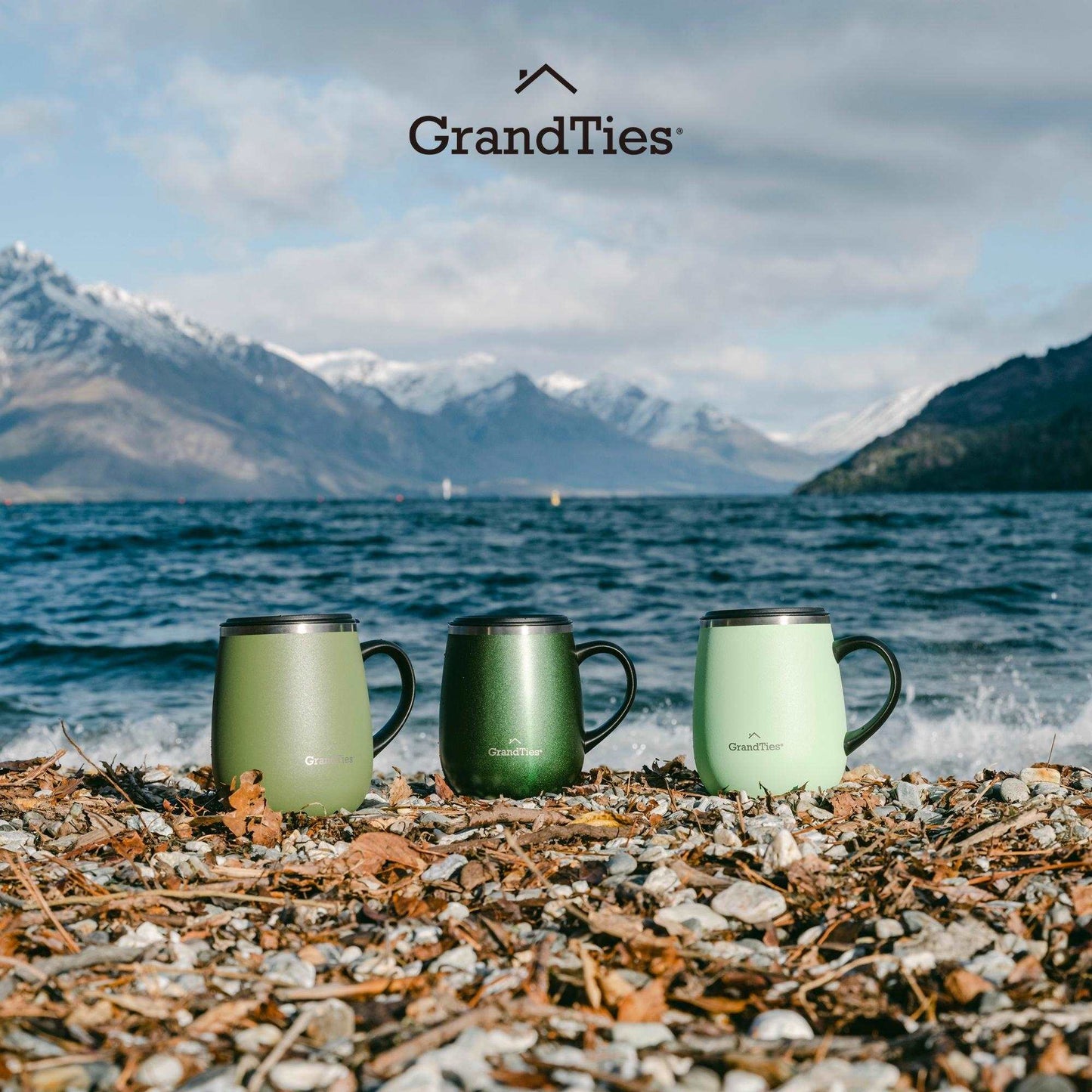 Insulated Coffee Mug with Sliding Lid 16oz/460ml (Grande) - Emerald Green Metallic - Grandties