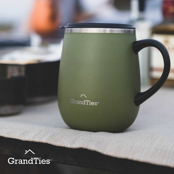 GRANDTIES Insulated Coffee Mug with Handle and Sliding Lid – 16oz  Splash-Proof Wine Glass Shape Ther…See more GRANDTIES Insulated Coffee Mug  with
