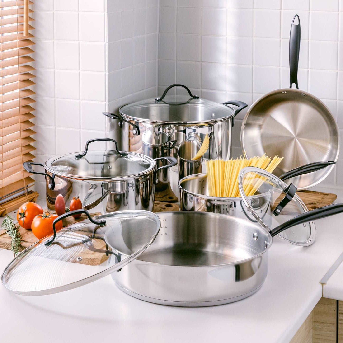 The Marquina Collection Full-Clad Tri-Ply Stainless Steel Casserole Pot - 5 Quart - GrandTies