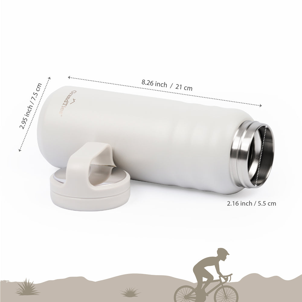 Insulated Travel Water Bottle with Two Handle Lids | 24oz/709ml - Moonlight