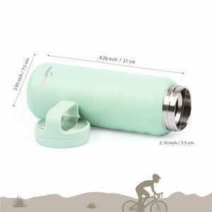 Insulated Travel Water Bottle with Two Handle Lids | 24oz/709ml - Serene Sage - Grandties