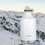 Insulated Travel Water Bottle with Two Handle Lids | 64oz/1890ml - Ivory White - Grandties