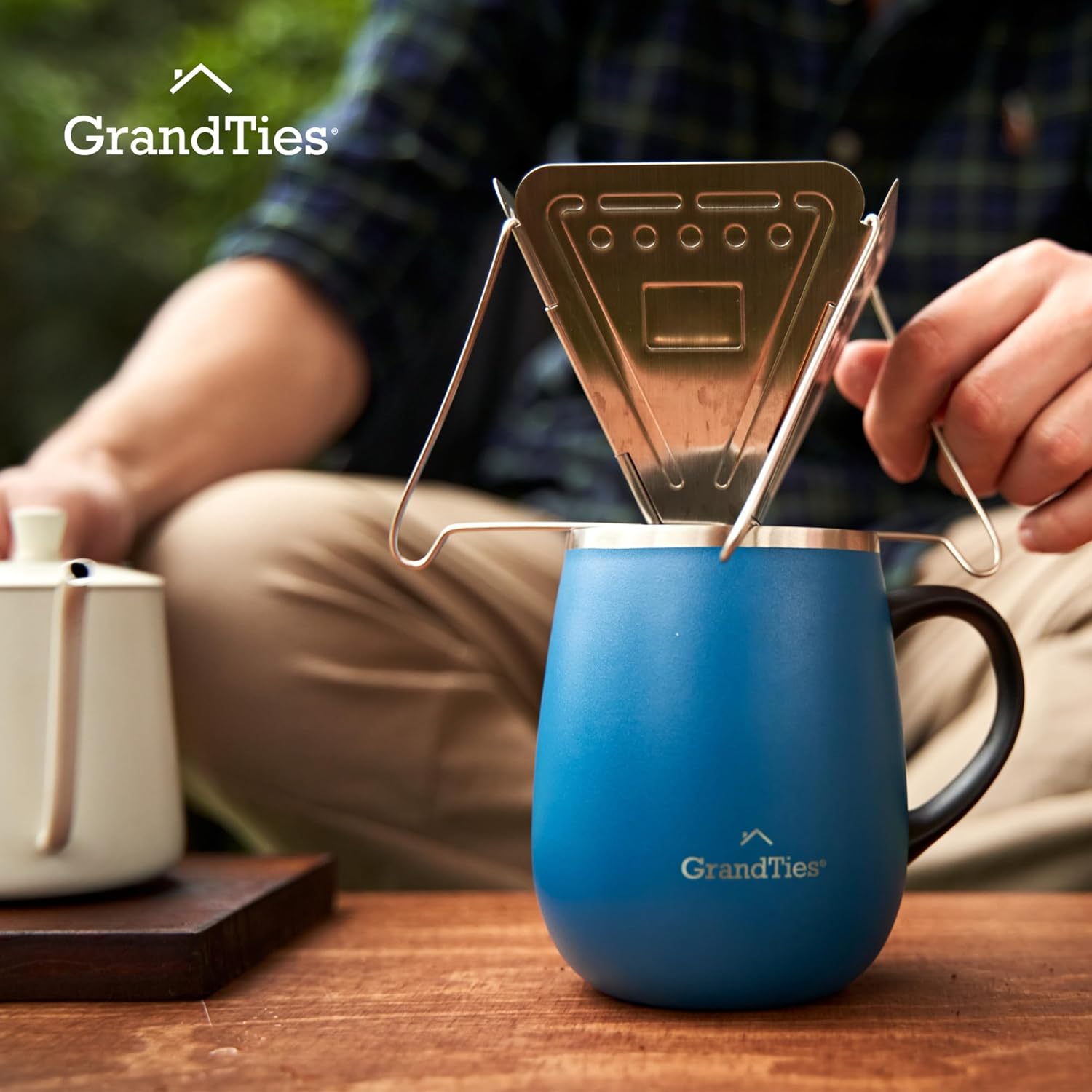 GrandTies | 16oz Insulated Coffee Mug with Sliding Lid | Stylish