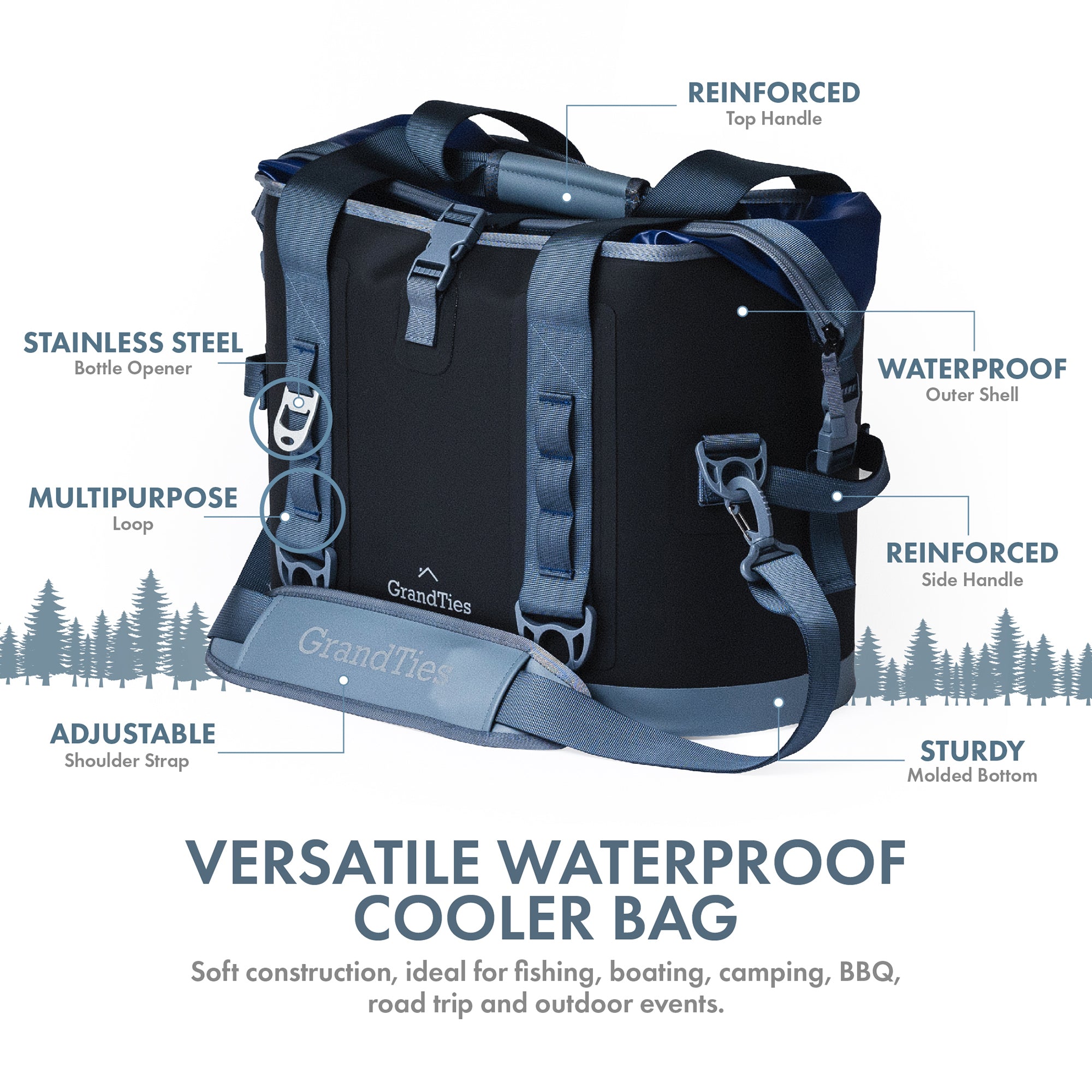Versatile Waterproof Cooler Bag - Keeps Ice for Days, Up to
