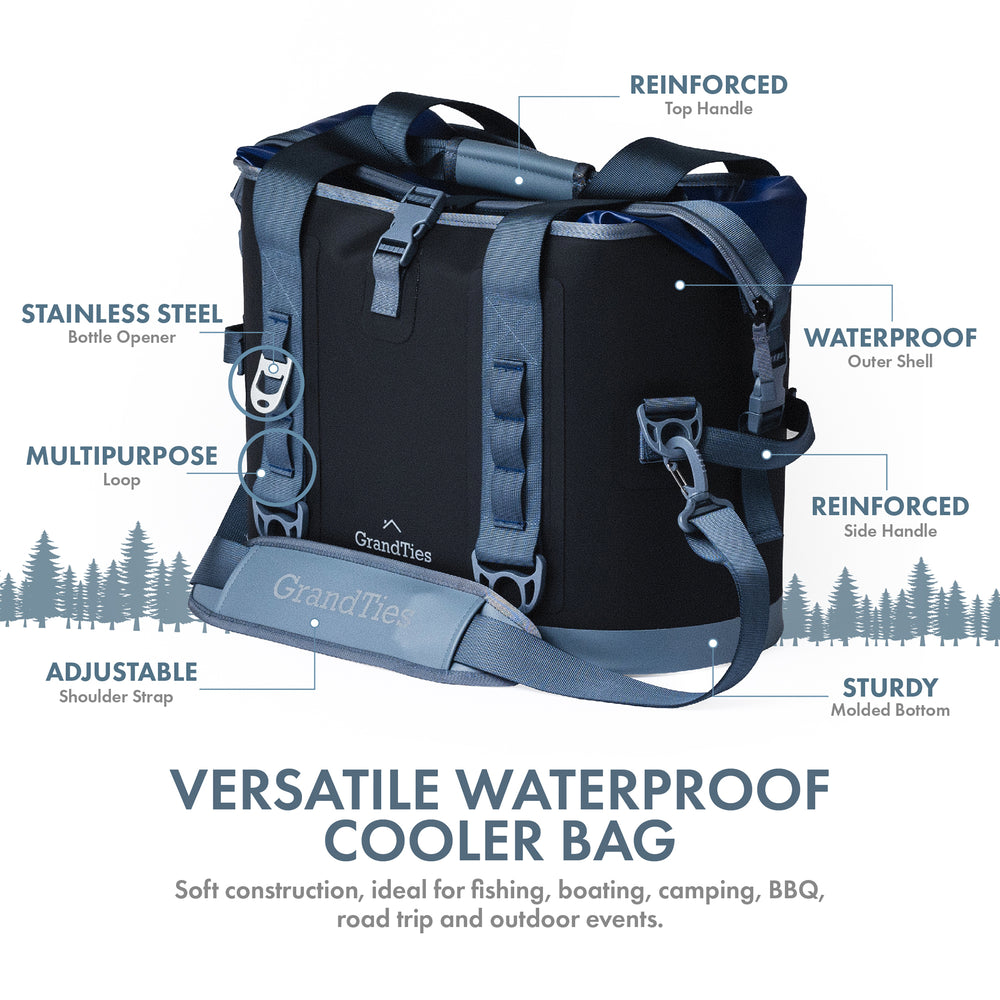 Waterproof Portable Soft Cooler Bag | Size: Up to 40 Cans - Grandties