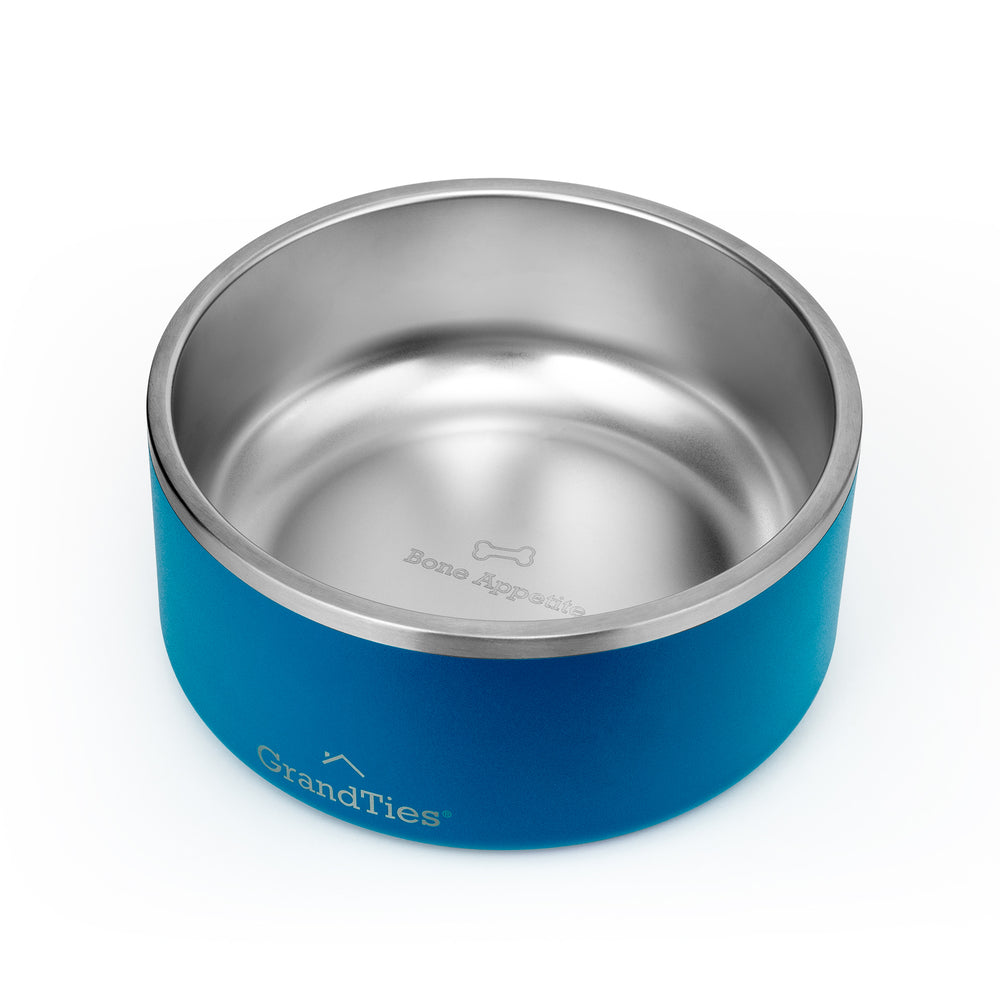 Insulated Stainless Steel Pet Bowl | Engraved | 64oz/1890ml/8 Cups - Grandties