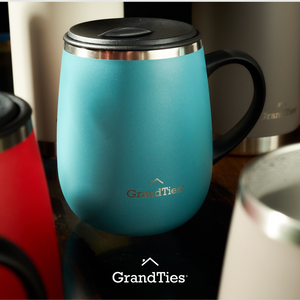 Insulated Coffee Mug with Sliding Lid | 16oz/460ml (Grande) - Atlantis Blue - Grandties