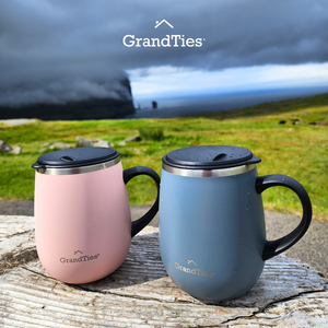 Insulated Coffee Mug with Sliding Lid | 16oz/460ml (Grande) - Stone Gray - Grandties