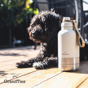 Insulated Stainless Steel Water Bottle with Two Detachable Bowls for Dogs and Pets| 64oz/1890ml - GrandTies