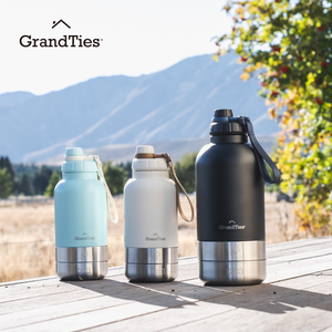 Insulated Stainless Steel Water Bottle with Two Detachable Bowls for Dogs and Pets| 64oz/1890ml - GrandTies