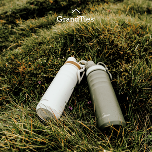 Insulated Travel Water Bottle with Two Handle Lids | 24oz/709ml - Olive Green - Grandties