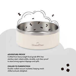 Insulated Stainless Steel Pet Bowl | Engraved | 18oz/532ml/2.25 Cups - Grandties