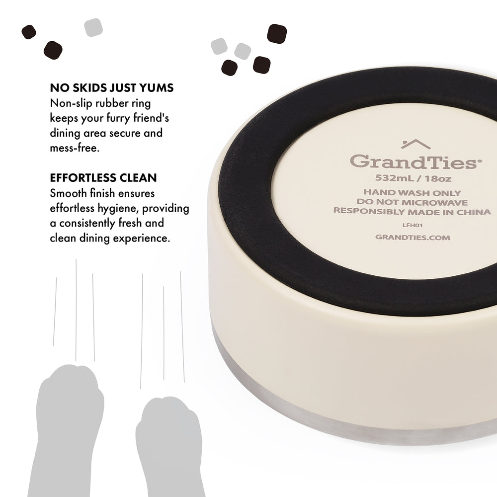 Insulated Stainless Steel Pet Bowl | Engraved | 18oz/532ml/2.25 Cups - Grandties