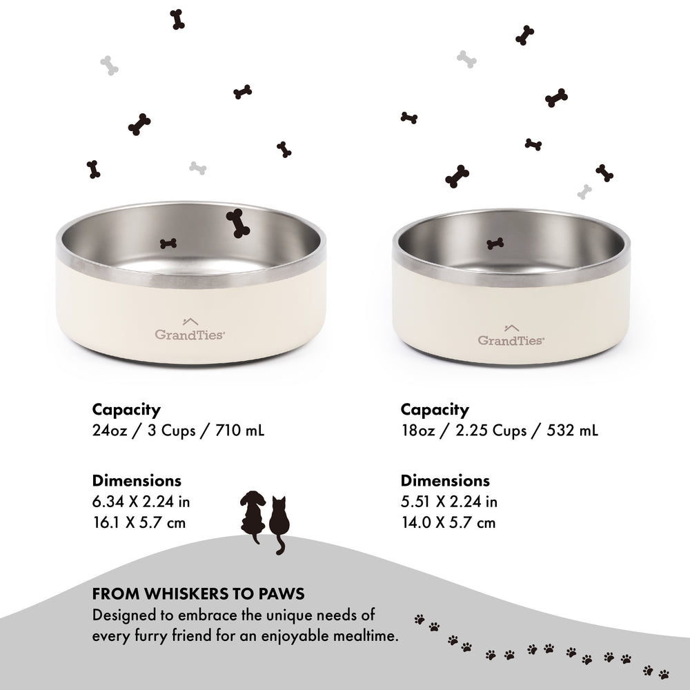 Insulated Stainless Steel Pet Bowl | Engraved | 18oz/532ml/2.25 Cups - Grandties