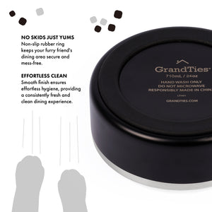 Insulated Stainless Steel Pet Bowl | Engraved | 24oz/710ml/3 Cups - Grandties