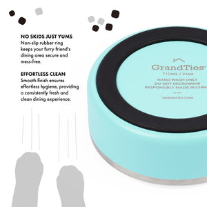 Insulated Stainless Steel Pet Bowl | Engraved | 24oz/710ml/3 Cups - Grandties