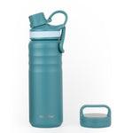 Insulated Travel Water Bottle with Two Handle Lids | 24oz/709ml - Atlantis Blue - Grandties