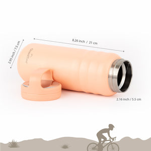 Insulated Travel Water Bottle with Two Handle Lids | 24oz/709ml - Rose Salt - Grandties