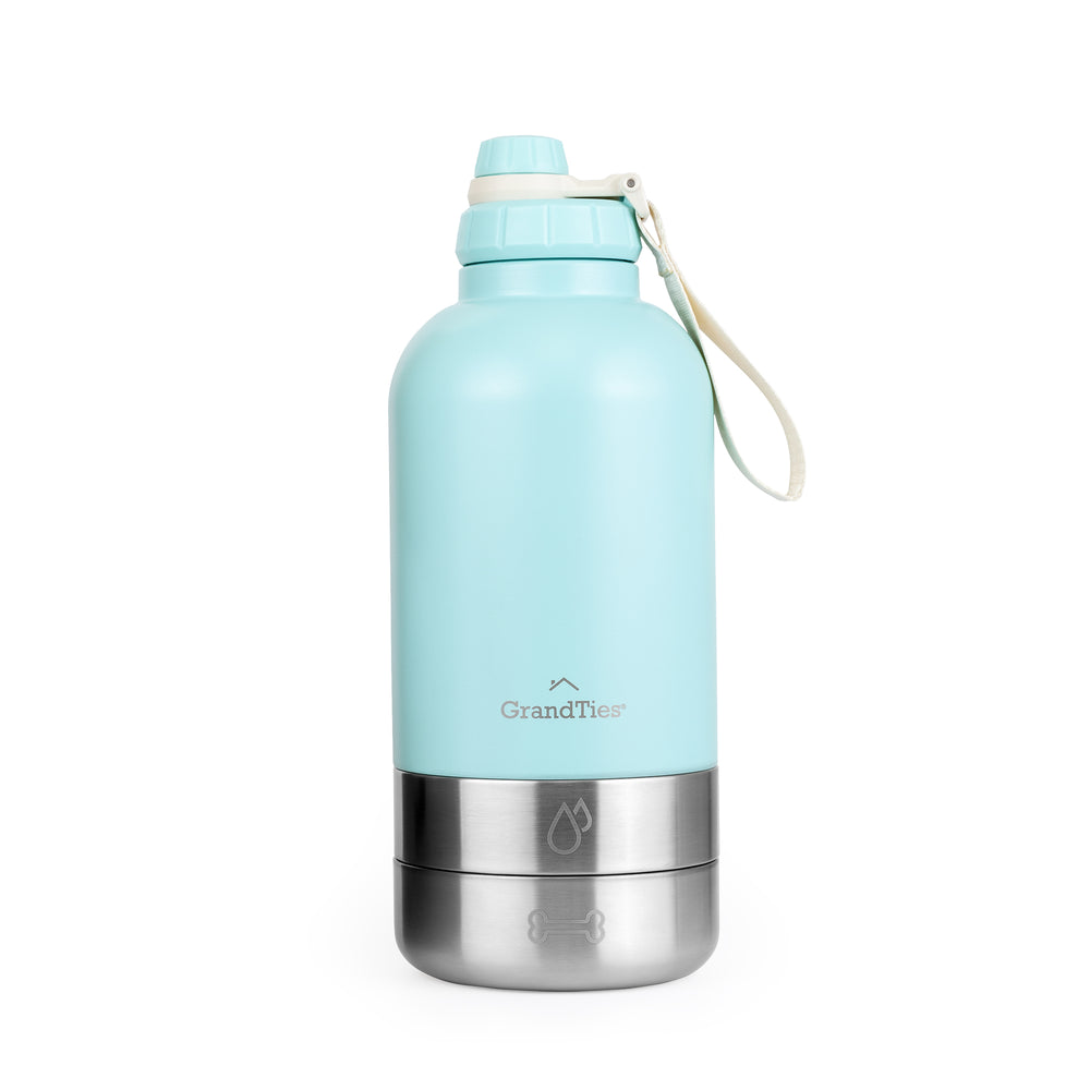 Insulated Stainless Steel Water Bottle with Two Detachable Pet Bowls | 64oz/1890ml - Grandties