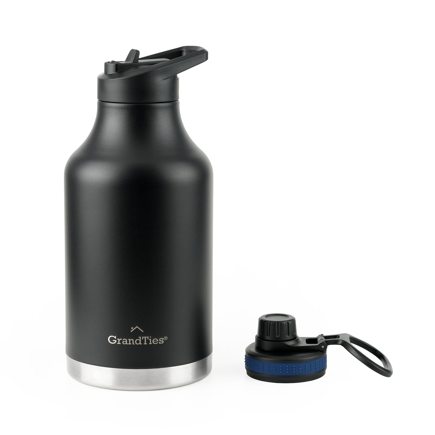 Insulated Travel Water Bottle with Two Handle Lids | 64oz/1890ml - Grandties