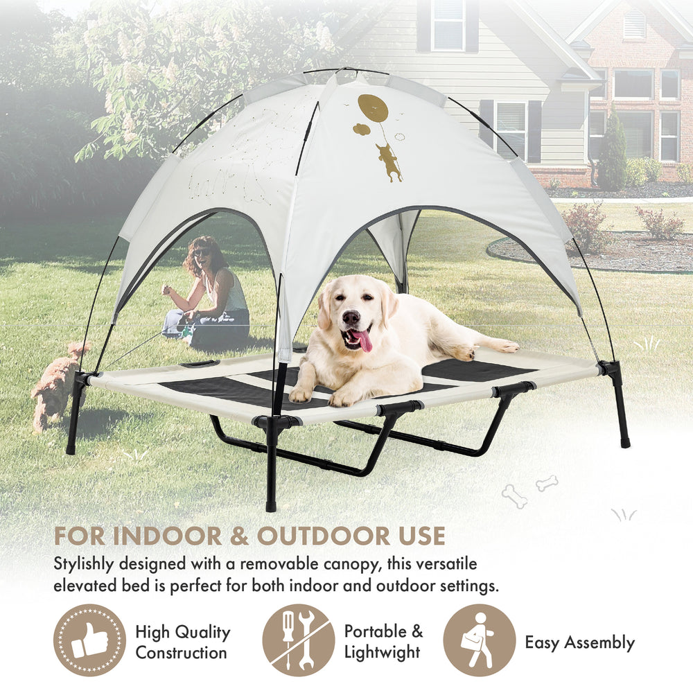 Elevated Pet Tent | Size: XL, Ivory White - Grandties