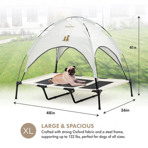 Elevated Pet Tent | Size: XL, Ivory White - Grandties