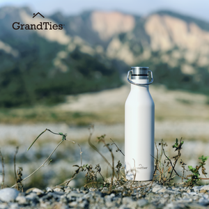 GrandTies Stainless Steel Water Bottles with 2 Lids | Slim Vacuum Insulated Cupholder Flask | Reusable Leak Proof BPA-Free Keep Cold Water Bottle