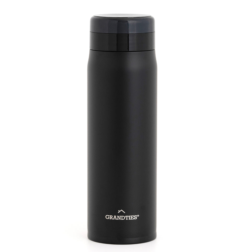 Insulated and Lightweight Bottle with Strainer 20oz/600ml - His & Hers Collection - Obsidian Black - GrandTies