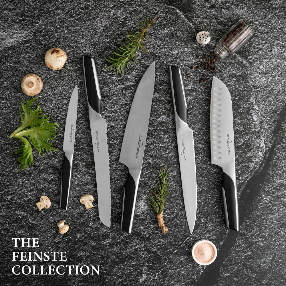 Kitchen Knife Set With Block: 8 Piece German 1.4116 High-Carbon Stainl –