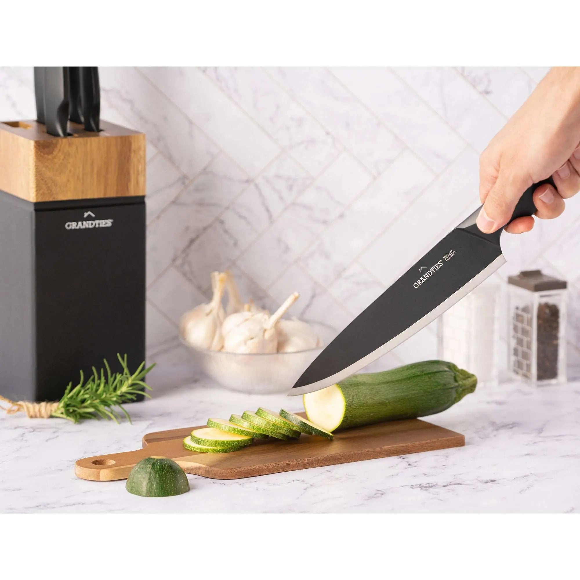 7-piece Knife Set with Wooden Block - 1.4116 German Stainless