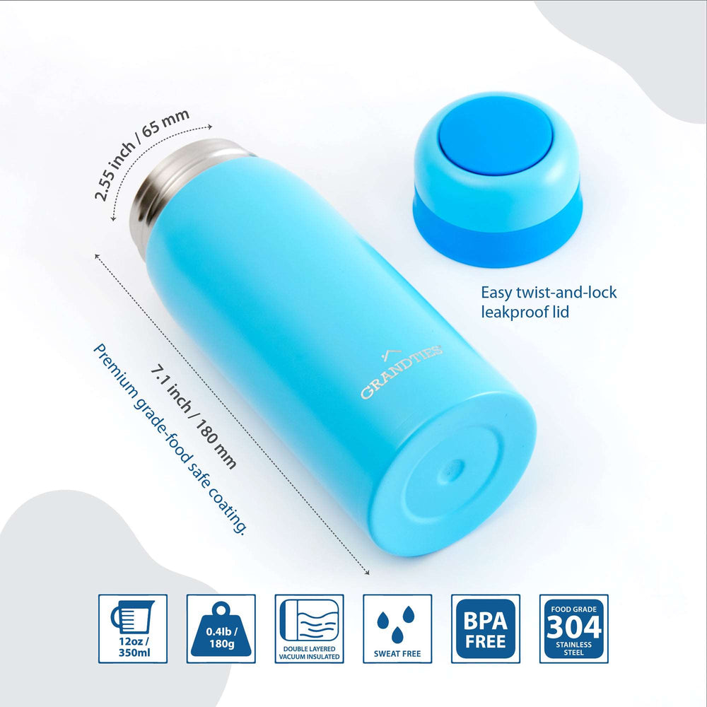 Insulated and Lightweight Bottle 12oz/350ml - The Family Collection - Sky Blue - GrandTies