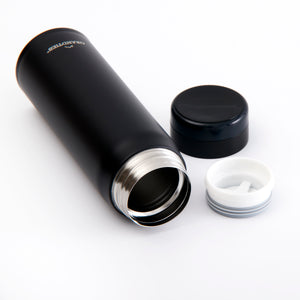 Insulated and Lightweight Bottle with Strainer 20oz/600ml - His & Hers Collection - Obsidian Black - GrandTies