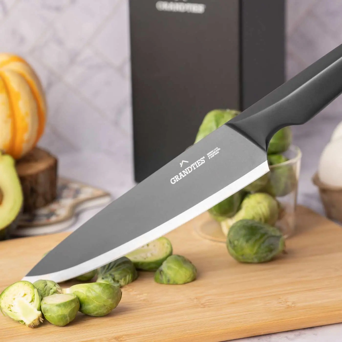 7-piece Knife Set with Wooden Block - 1.4116 German Stainless 7-piece Knife Set with Wooden Block - 1.4116 German Stainless