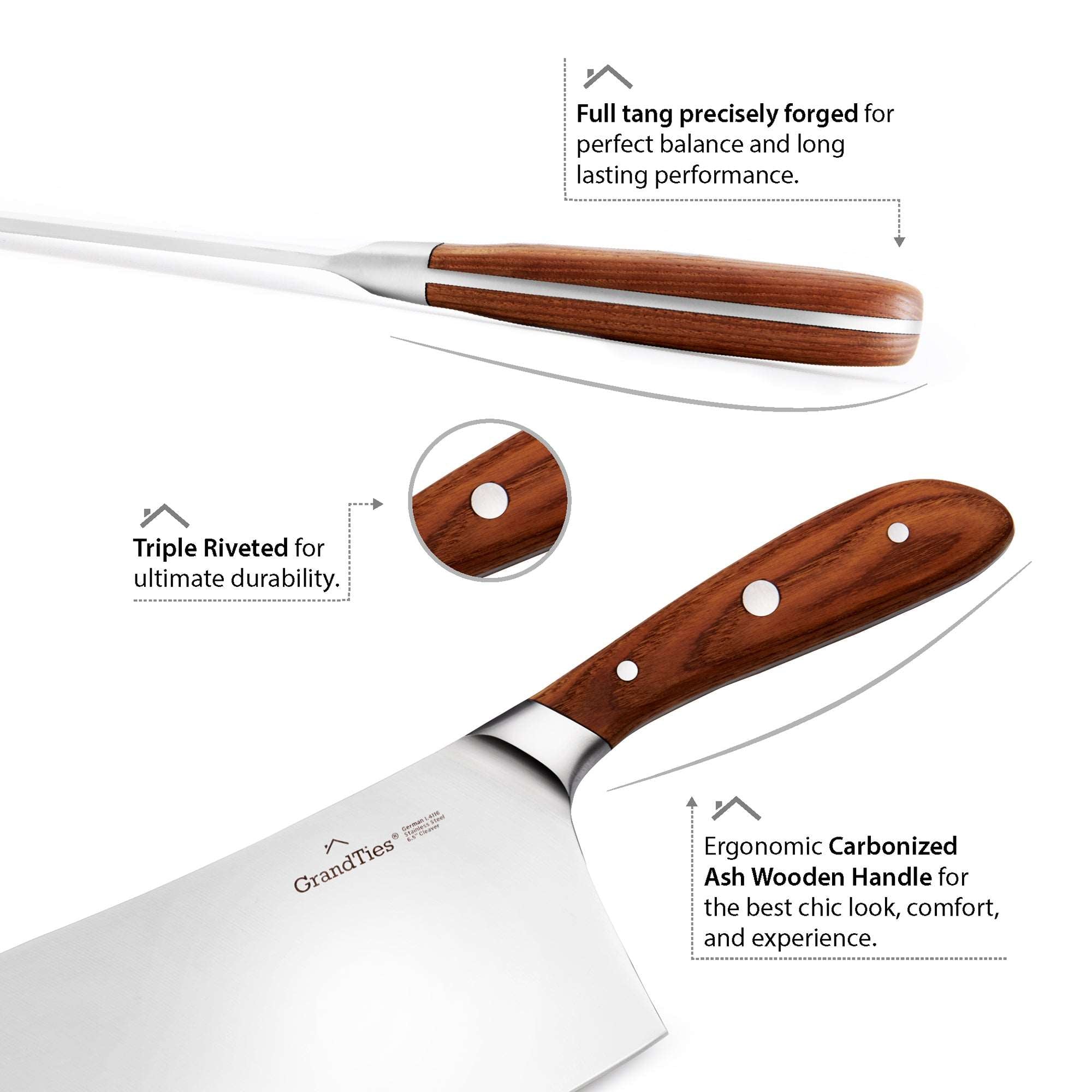 【LIFEMASTER 中華包丁／German Steel 1.4116】 6.5-inch Cleaver Knife - 1.4116 German Stainless Steel