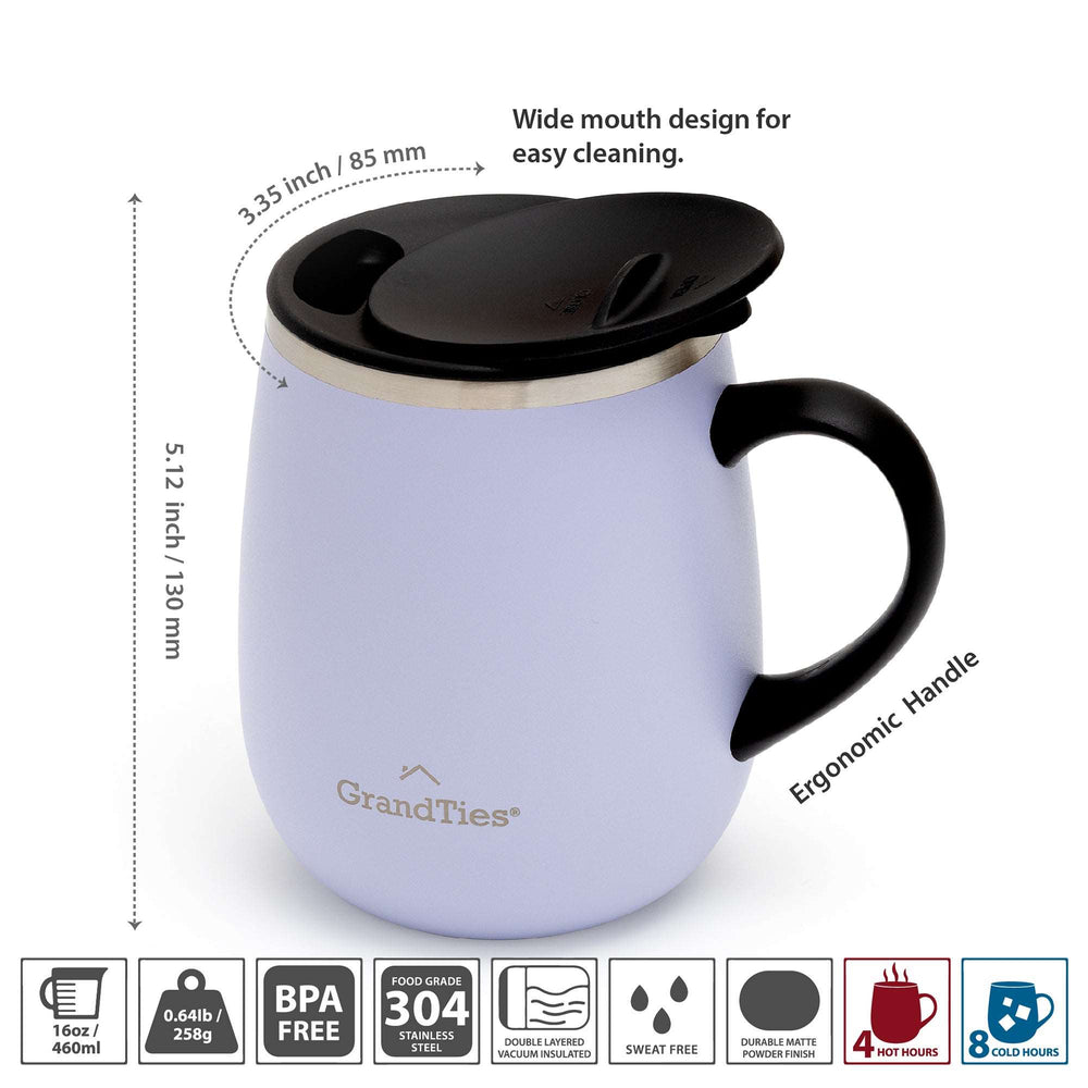 Insulated Coffee Mug with Sliding Lid 16oz/460ml (Grande) - Sanctuary - Grandties