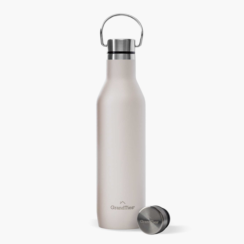 GrandTies 32oz Sports Stainless Steel Water Bottle - Classic Silver