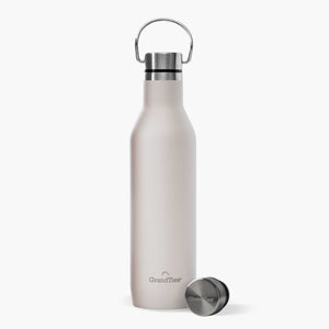 Traveler Collection Insulated Water Bottle with Two Lids 21oz/620ml - Pearl White - Grandties