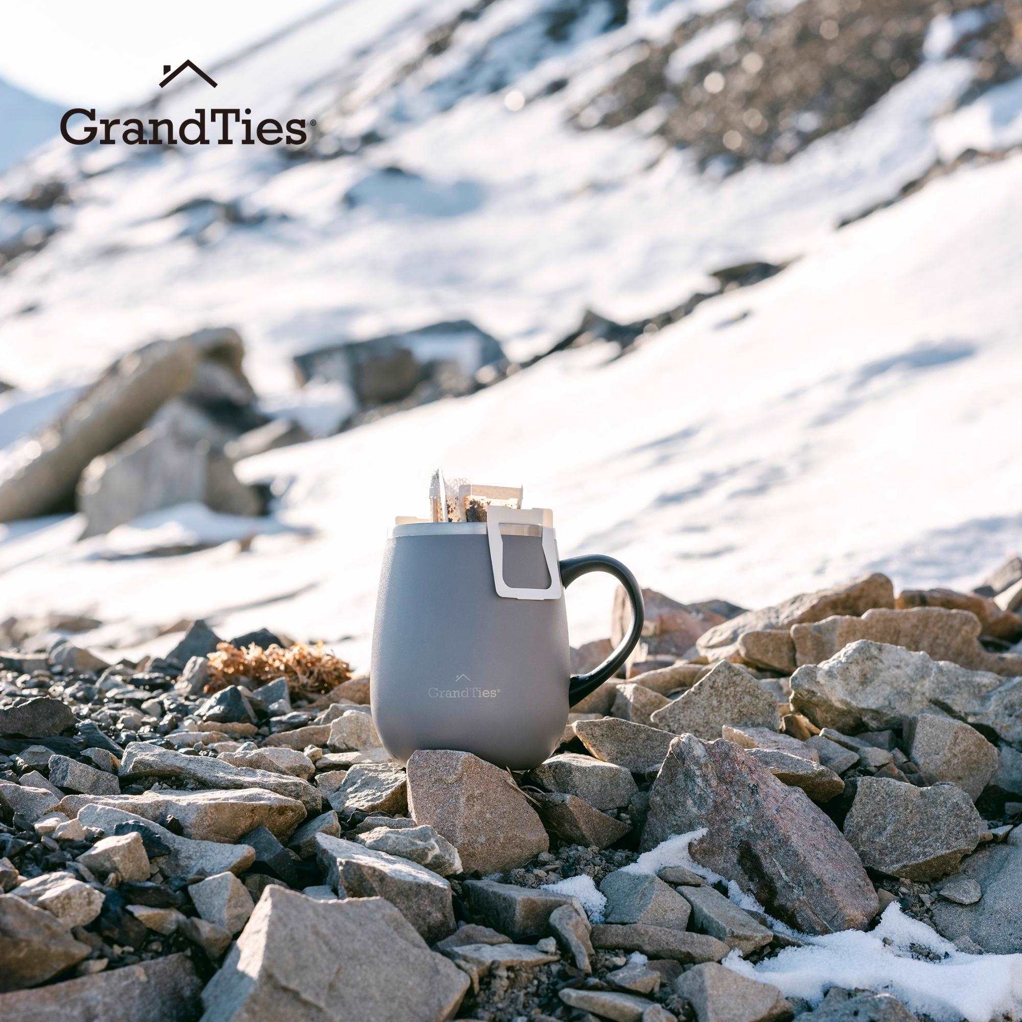 GrandTies | 16oz Insulated Coffee Mug with Sliding Lid | Stylish