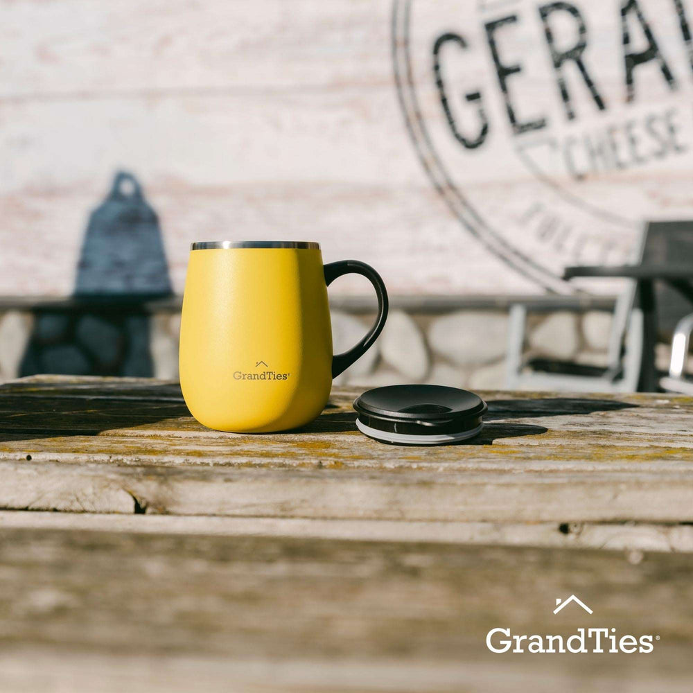 GrandTies, 16oz Insulated Coffee Mug with Sliding Lid