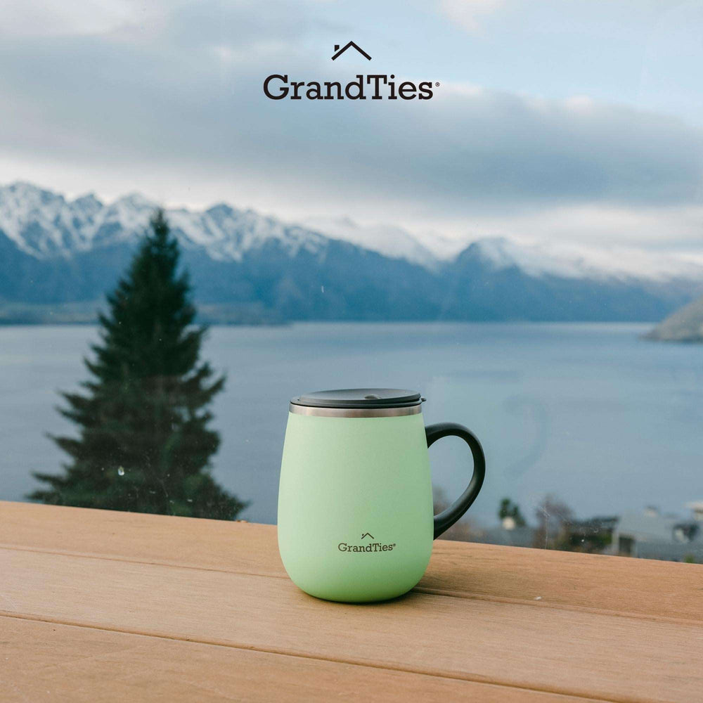 Insulated Coffee Mug with Sliding Lid | 16oz/460ml (Grande) - Powder Green