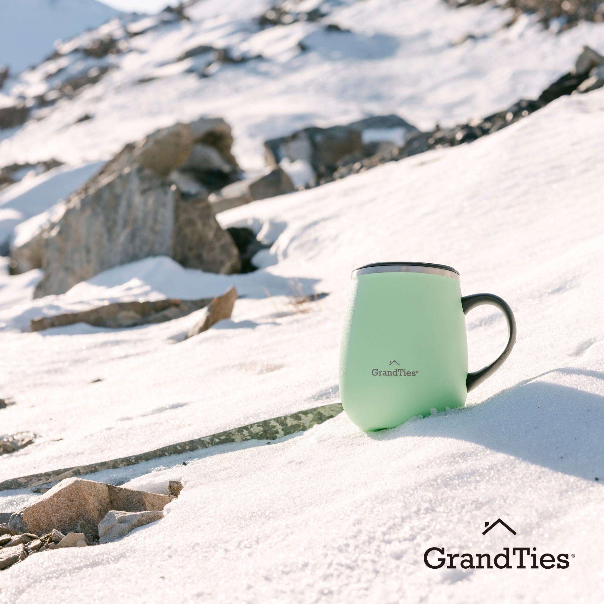 GrandTies | 16oz Insulated Coffee Mug with Sliding Lid | Stylish