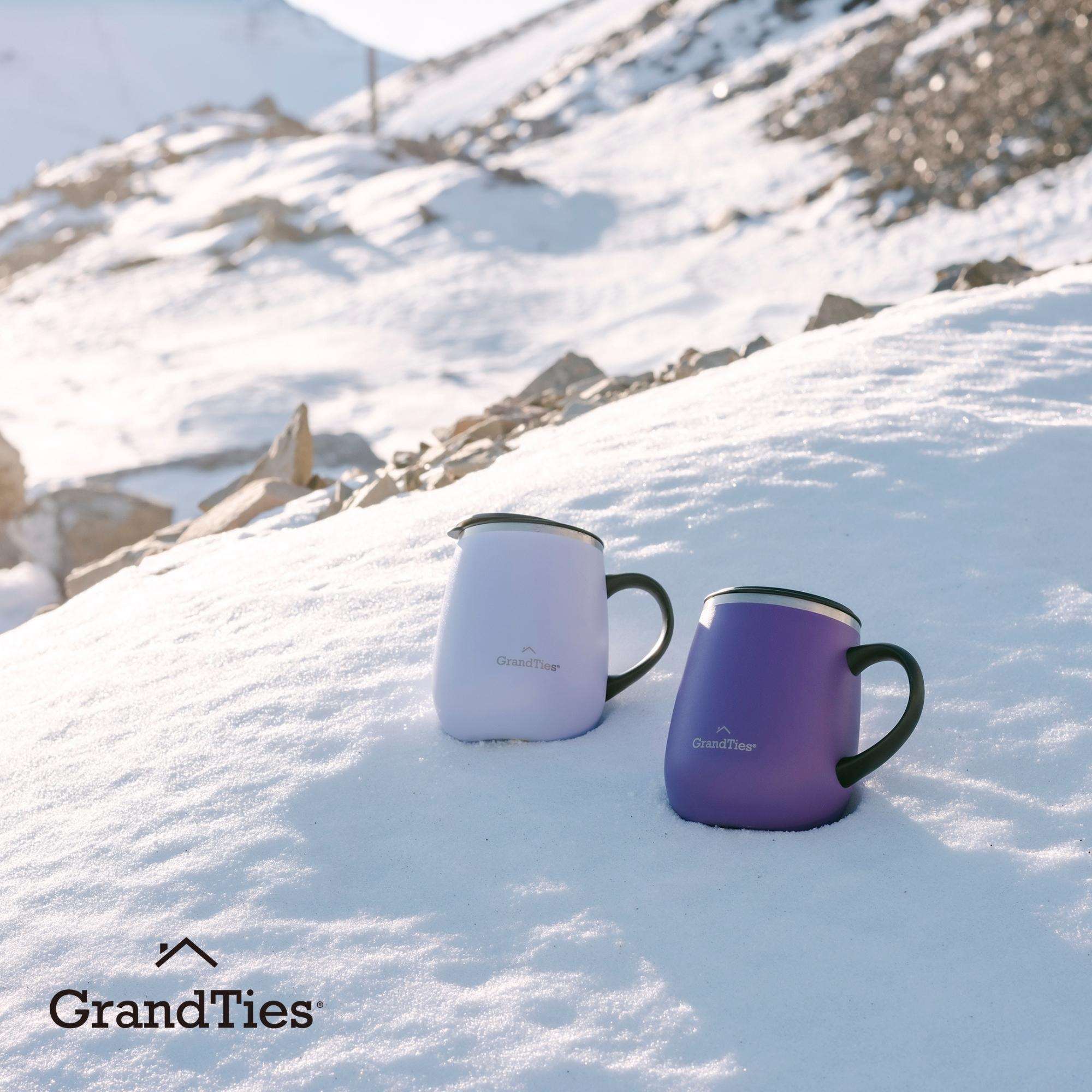 GrandTies | 16oz Insulated Coffee Mug with Sliding Lid | Stylish