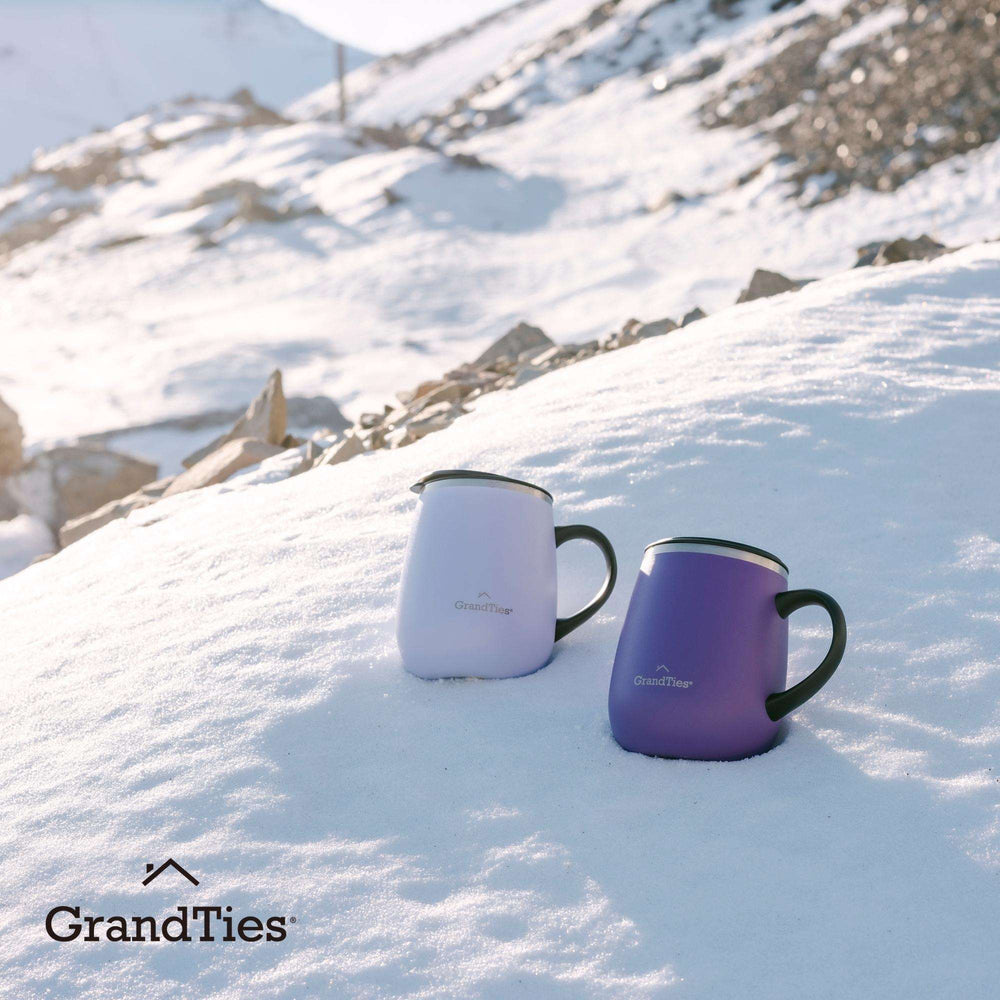 Grandties 16 oz Wine-Glass Shape Insulated Coffee Mug with Handle
